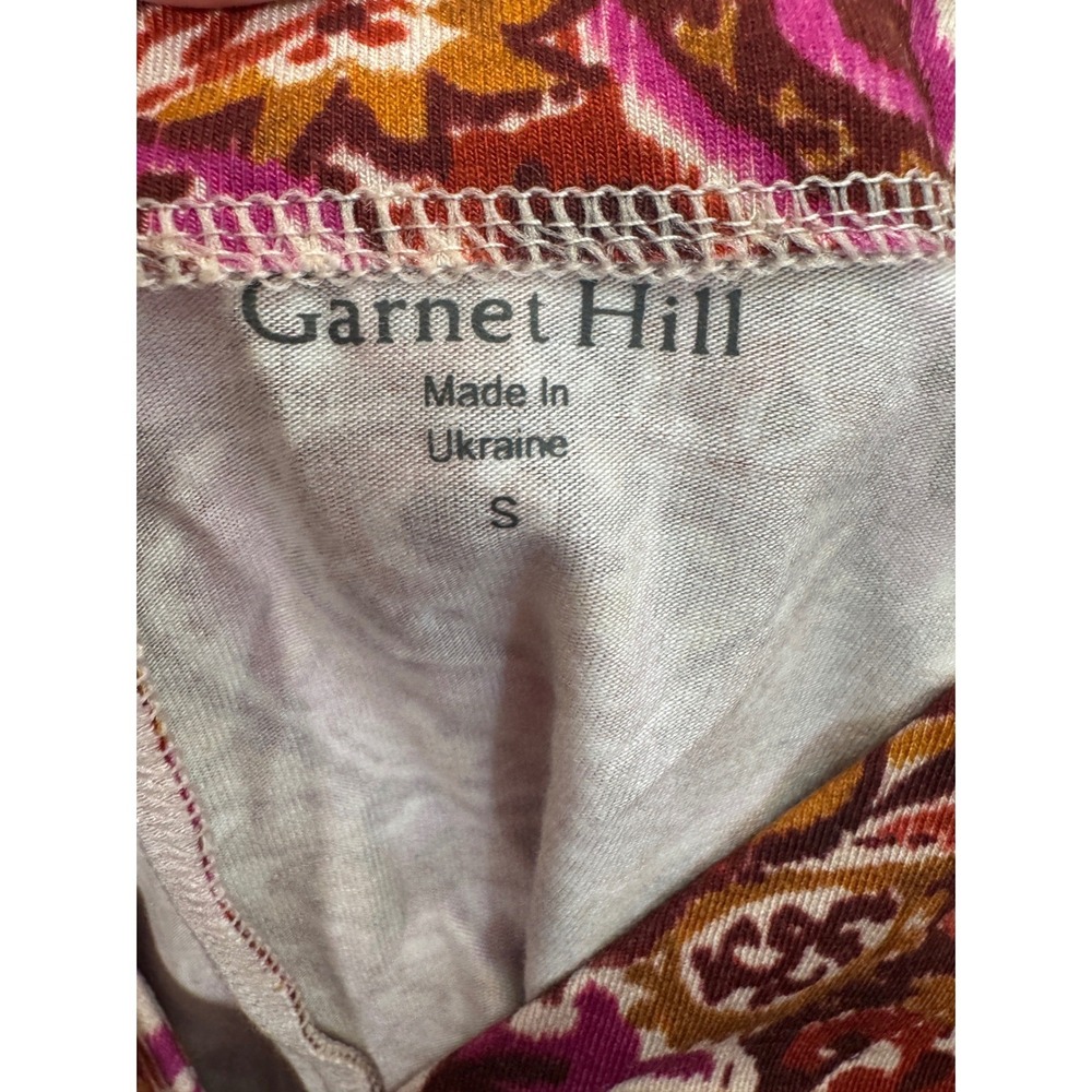 Garnet Hill Phoebe Button Front Knit Dress Spiced Rose Ikat Size Small NEW NWOT - Picture 8 of 10